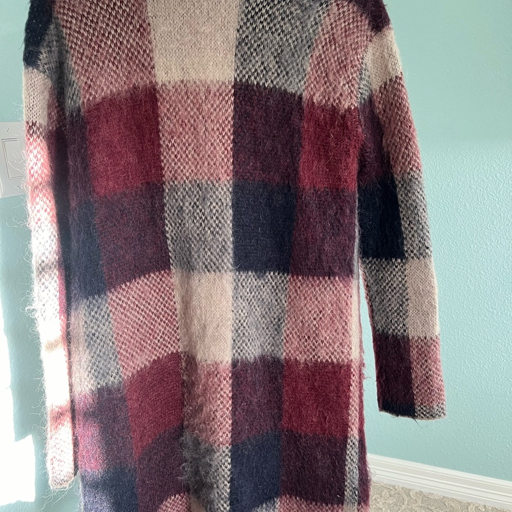 American Eagle Flannel Pattern Wool Coat - image 2